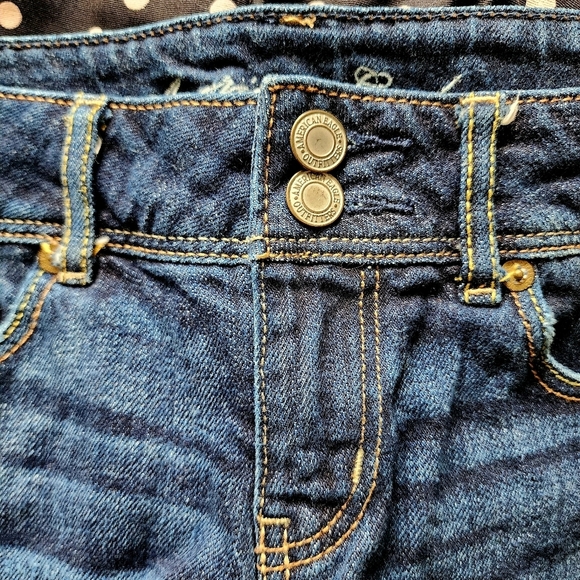 American Eagle AEO Stretch Short Shorts Blue Denim Jorts Women's Size 4 Cute EUC - Picture 5 of 11